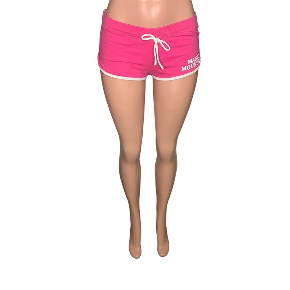 Six Flags Y2K Magic Mountain Graphic Shorts Pink and White Size M Drawstring